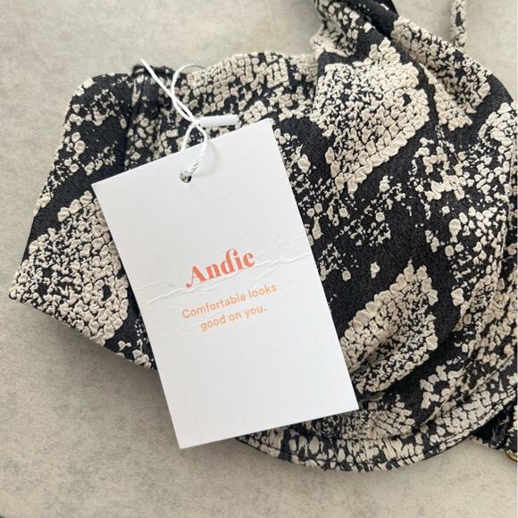 NWT Andie Swim Sicily Top Snakeskin Textured Small Underwire Cups Bikini Bra - Picture 5 of 10